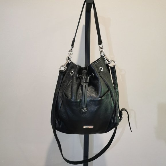 Coach Handbags - Coach Avery Leather Black Drawstring Back F27003